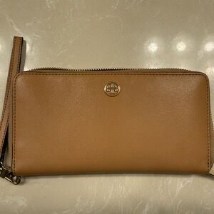 Tory Burch Tan Zip-Around Wallet